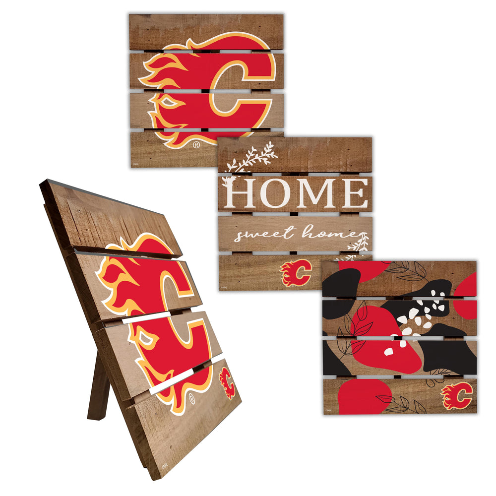 Wholesale NHL / H2223-Trivet Hot Plate Set of 4 (2221, 2222, 2122x2) / H2223-Calgary Flames