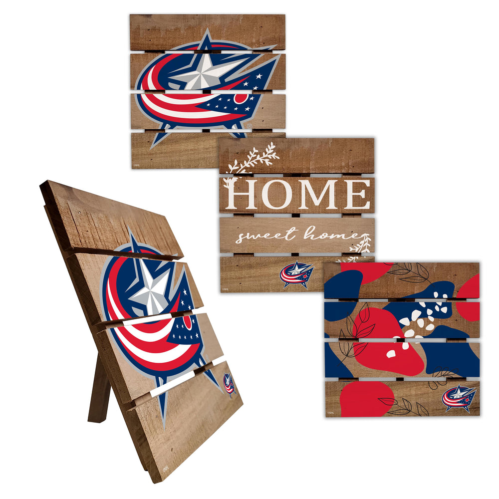 Wholesale NHL / H2223-Trivet Hot Plate Set of 4 (2221, 2222, 2122x2) / H2223-Columbus Blue Jackets