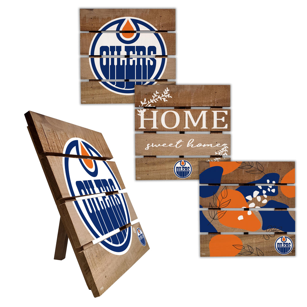 Wholesale NHL / H2223-Trivet Hot Plate Set of 4 (2221, 2222, 2122x2) / H2223-Edmonton Oilers