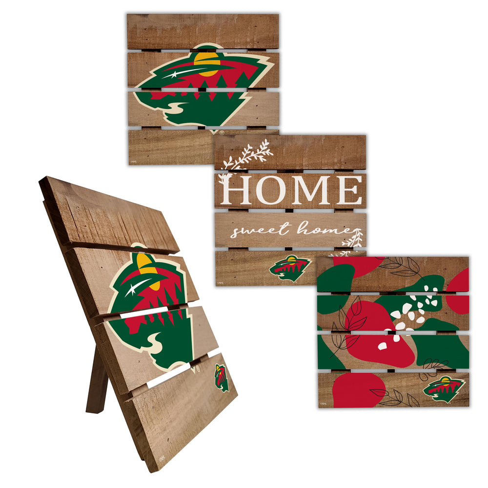 Wholesale NHL / H2223-Trivet Hot Plate Set of 4 (2221, 2222, 2122x2) / H2223-Minnesota Wild