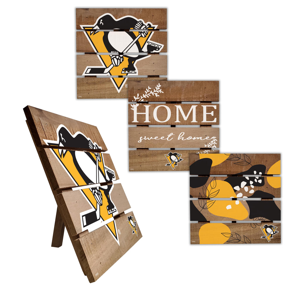 Wholesale NHL / H2223-Trivet Hot Plate Set of 4 (2221, 2222, 2122x2) / H2223-Pittsburgh Penguins