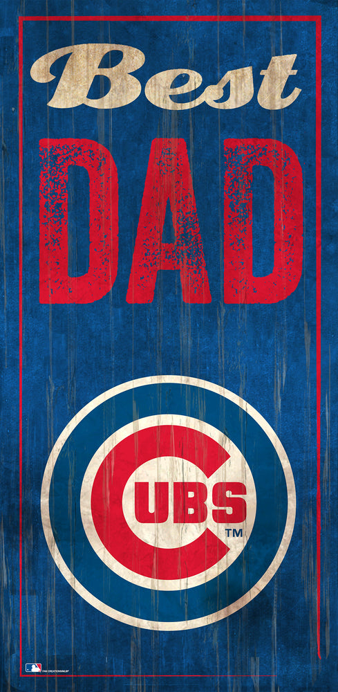 Wholesale MLB0632-Best Dad 6x12 V / M0632-Chicago Cubs