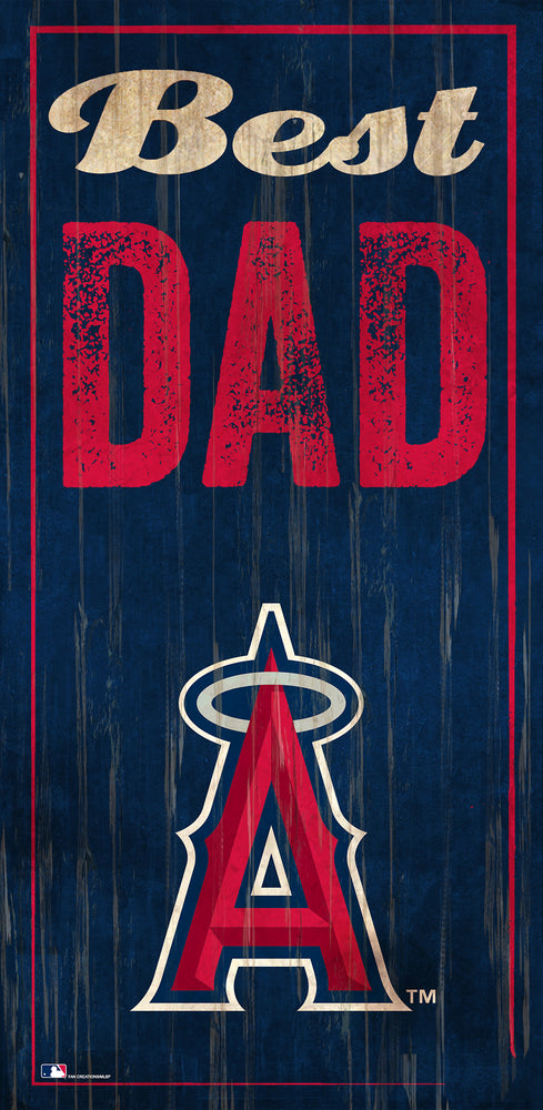 Wholesale MLB0632-Best Dad 6x12 V / M0632-Los Angeles Angels