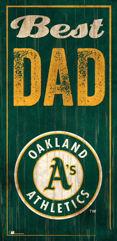 Wholesale MLB0632-Best Dad 6x12 V / M0632-Oakland Athletics