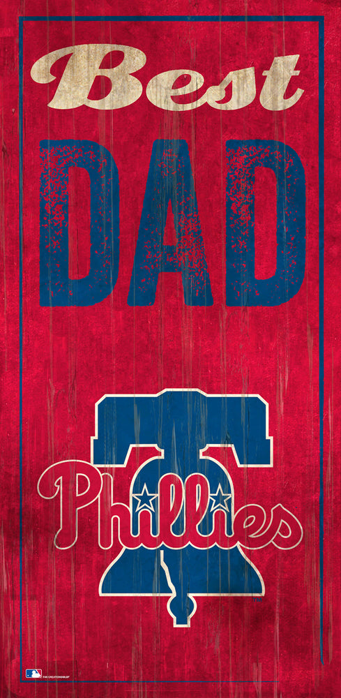 Wholesale MLB0632-Best Dad 6x12 V / M0632-Philadelphia Phillies