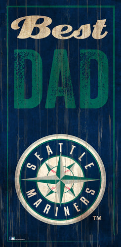 Wholesale MLB0632-Best Dad 6x12 V / M0632-Seattle Mariners