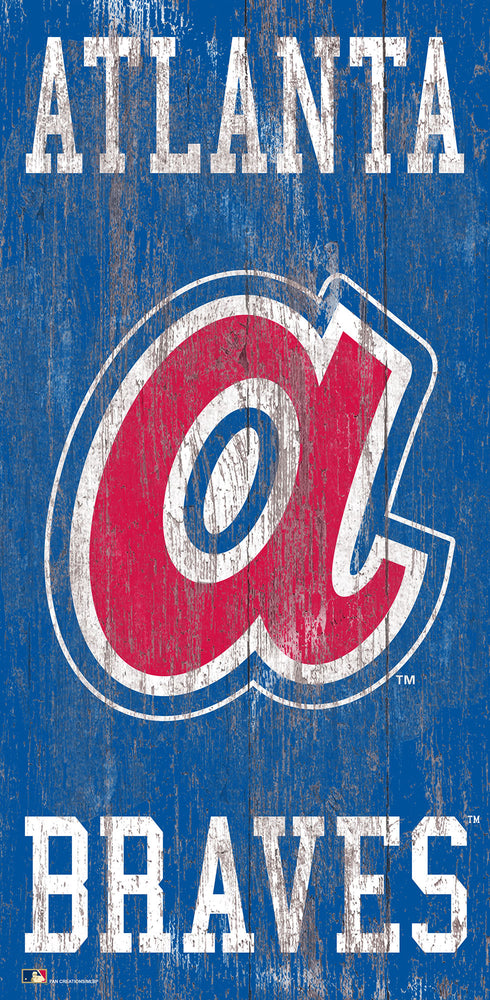 Wholesale MLB0786-Distressed Historic Logo 6x12 / M0786-Atlanta Braves