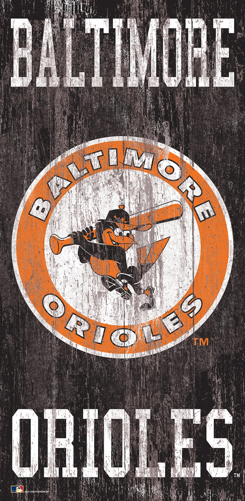 Wholesale MLB0786-Distressed Historic Logo 6x12 / M0786-Baltimore Orioles