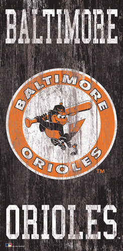 Wholesale MLB0786-Distressed Historic Logo 6x12 / M0786-Baltimore Orioles