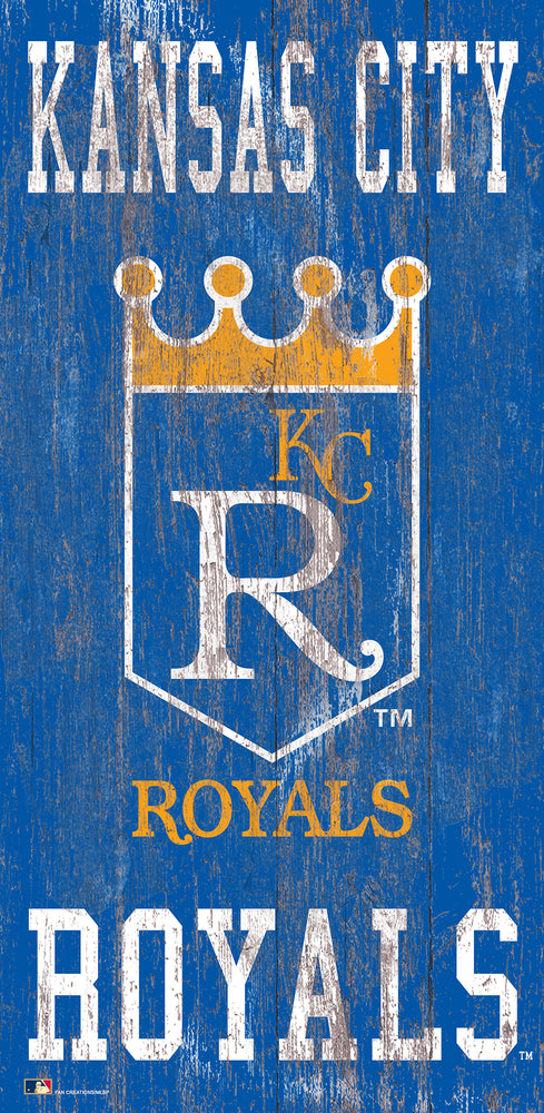 Wholesale MLB0786-Distressed Historic Logo 6x12 / M0786-Kansas City Royals