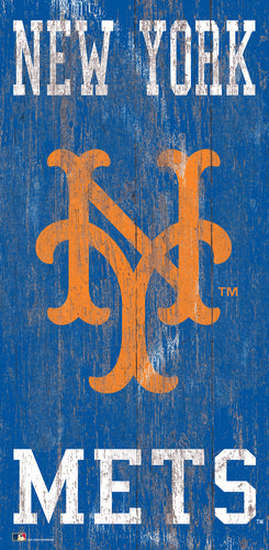 Wholesale MLB0786-Distressed Historic Logo 6x12 / M0786-New York Mets