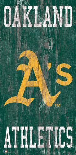 Wholesale MLB0786-Distressed Historic Logo 6x12 / M0786-Oakland Athletics
