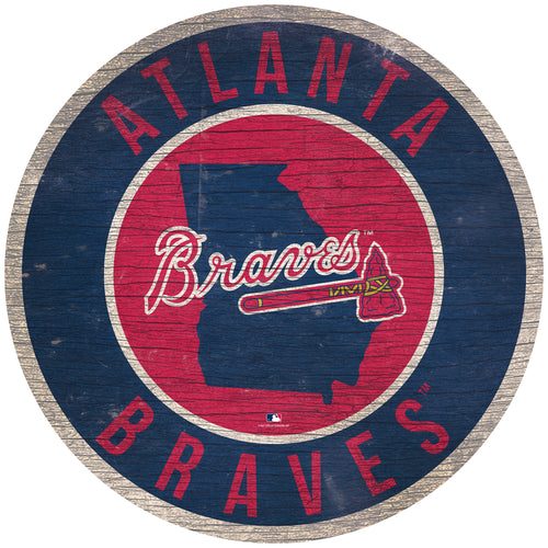 Wholesale MLB0866-12in Circle with State / M0866-Atlanta Braves