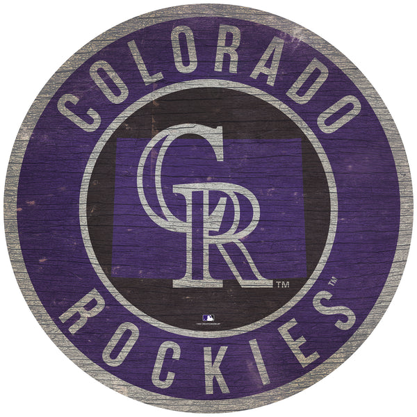 Wholesale MLB0866-12in Circle with State / M0866-Colorado Rockies