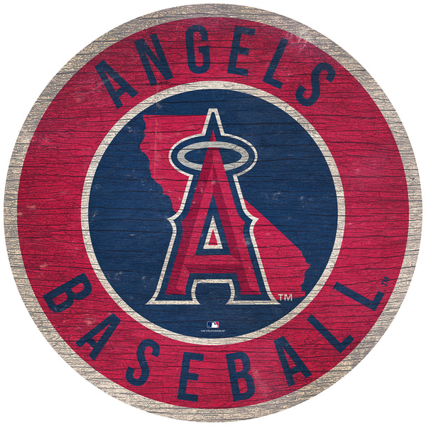 Wholesale MLB0866-12in Circle with State / M0866-Los Angeles Angels