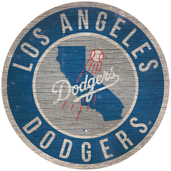 Wholesale MLB0866-12in Circle with State / M0866-Los Angeles Dodgers