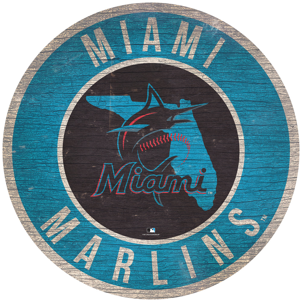 Wholesale MLB0866-12in Circle with State / M0866-Miami Marlins
