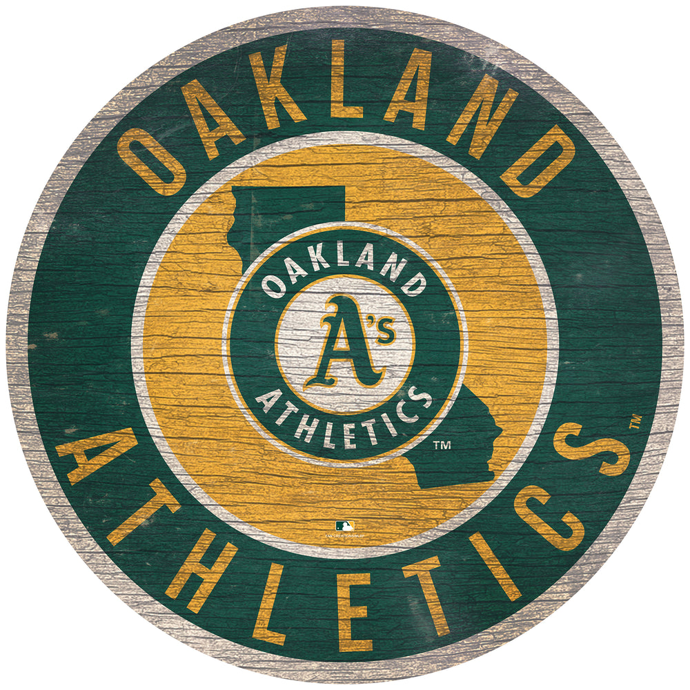 Wholesale MLB0866-12in Circle with State / M0866-Oakland Athletics
