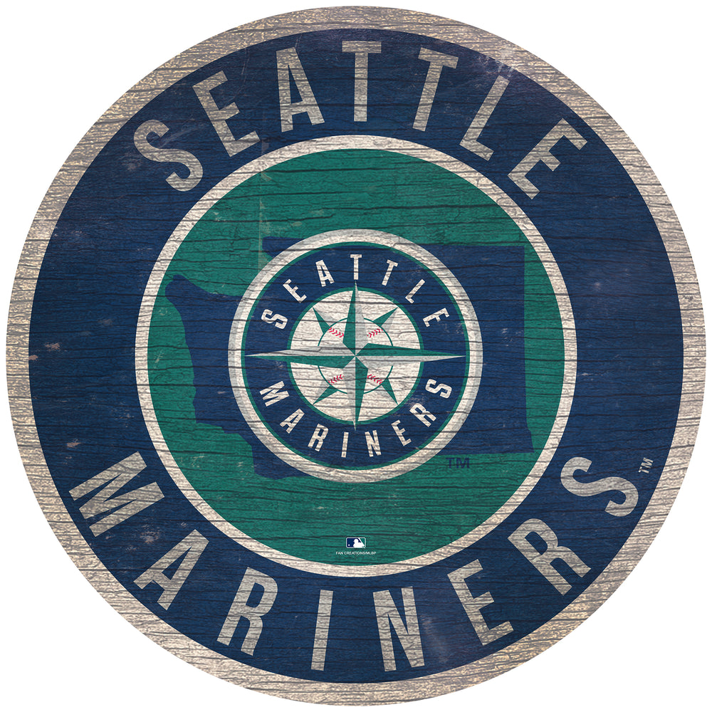 Wholesale MLB0866-12in Circle with State / M0866-Seattle Mariners