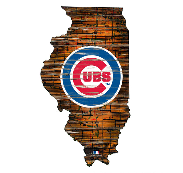 Wholesale MLB0894-Road Map State Cutout / M0894-Chicago Cubs