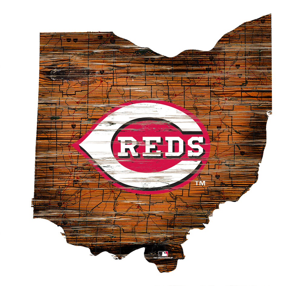 Wholesale MLB0894-Road Map State Cutout / M0894-Cincinnati Reds