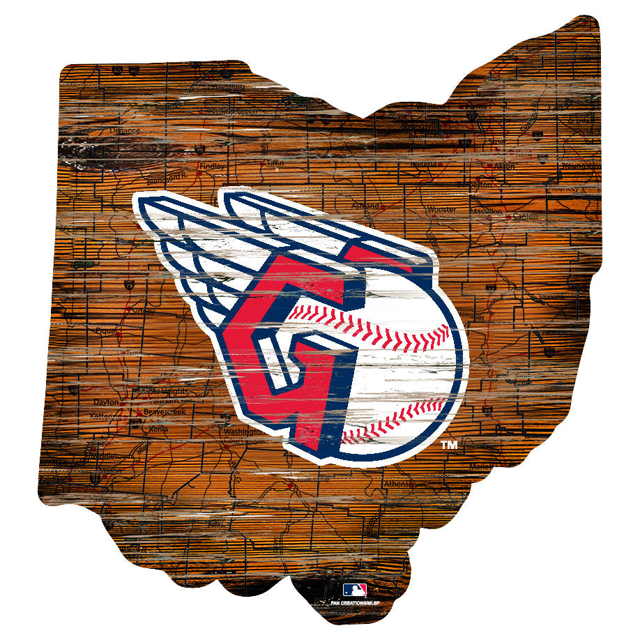 Wholesale MLB0894-Road Map State Cutout / M0894-Cleveland Guardians