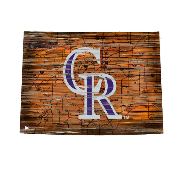 Wholesale MLB0894-Road Map State Cutout / M0894-Colorado Rockies