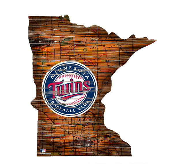 Wholesale MLB0894-Road Map State Cutout / M0894-Minnesota Twins