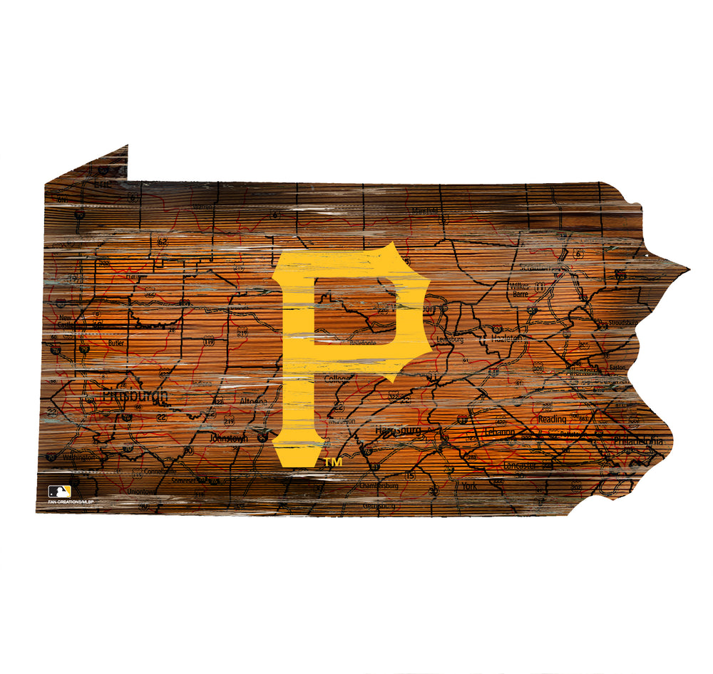 Wholesale MLB0894-Road Map State Cutout / M0894-Pittsburgh Pirates