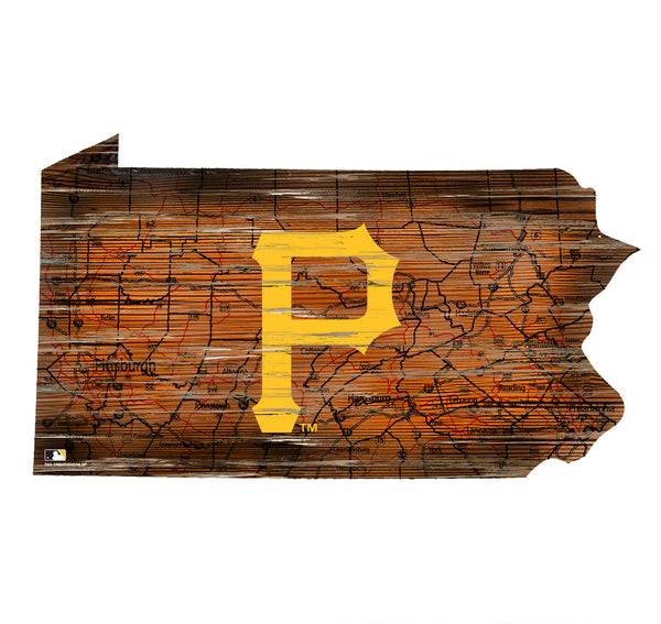 Wholesale MLB0894-Road Map State Cutout / M0894-Pittsburgh Pirates