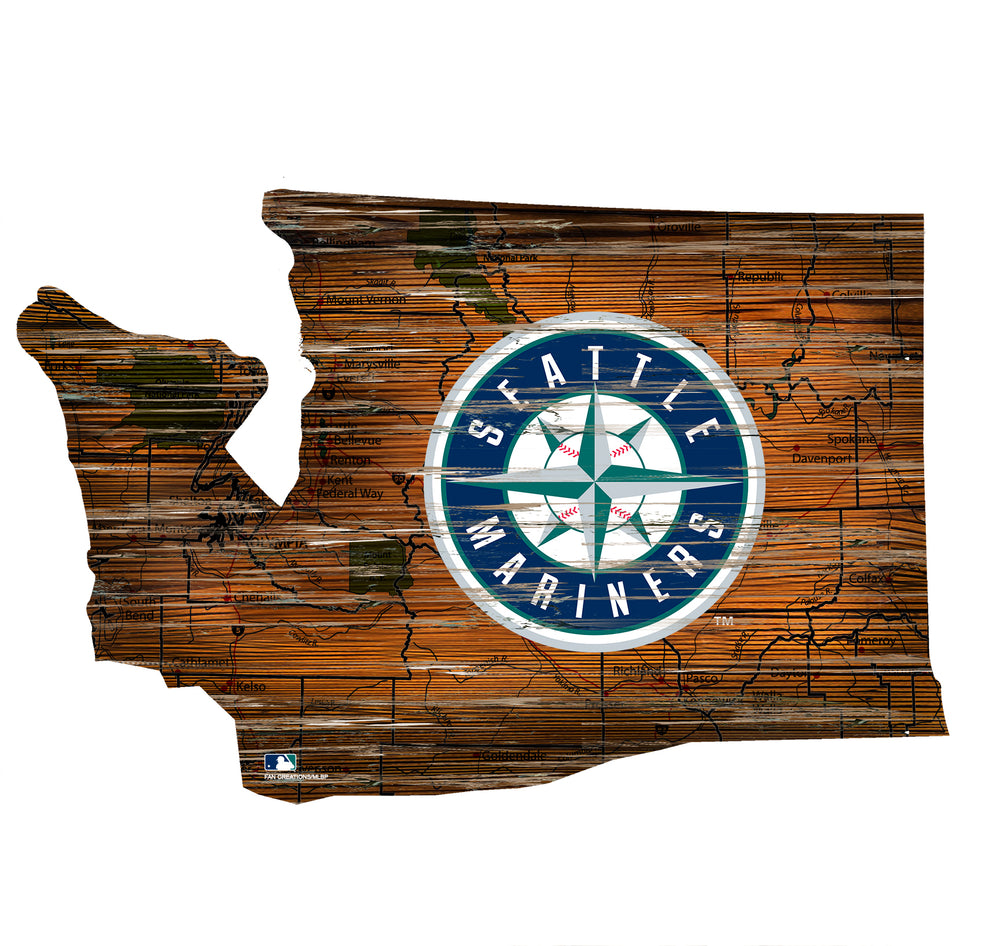 Wholesale MLB0894-Road Map State Cutout / M0894-Seattle Mariners