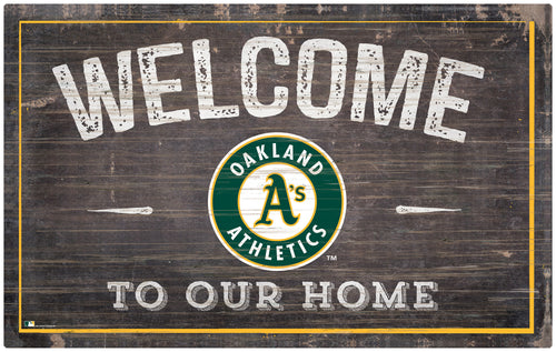 Wholesale MLB0913-11x19 inch Welcome Sign (Khols Resize) / M0913-Oakland Athletics