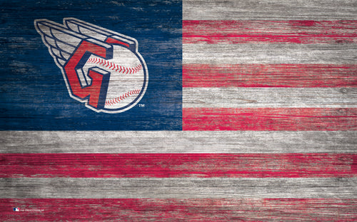 Wholesale MLB0940-American Flag 11x19 / M0940-Cleveland Guardians