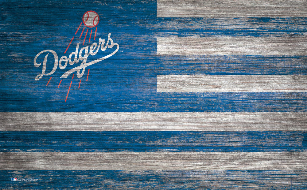 Wholesale MLB0940-American Flag 11x19 / M0940-Los Angeles Dodgers