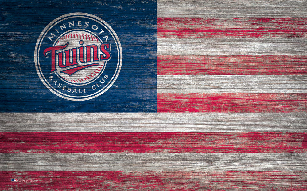 Wholesale MLB0940-American Flag 11x19 / M0940-Minnesota Twins