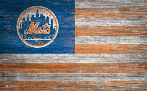 Wholesale MLB0940-American Flag 11x19 / M0940-New York Mets