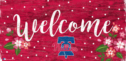 Wholesale MLB0964-Welcome Floral 6x12 / M0964-Philadelphia Phillies