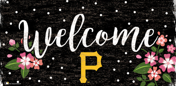 Wholesale MLB0964-Welcome Floral 6x12 / M0964-Pittsburgh Pirates