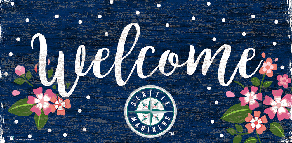 Wholesale MLB0964-Welcome Floral 6x12 / M0964-Seattle Mariners