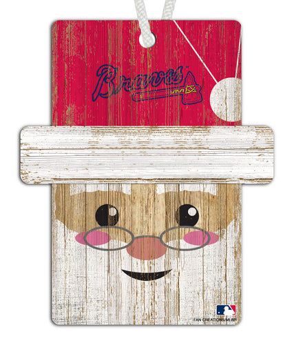 Wholesale MLB0981-Santa Ornament 4.5in / MLB0981-Santa Ornament Web / M0981-Atlanta Braves