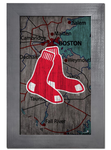 Wholesale MLB0985F-City Map 11x19 / M0985-Boston Red Sox