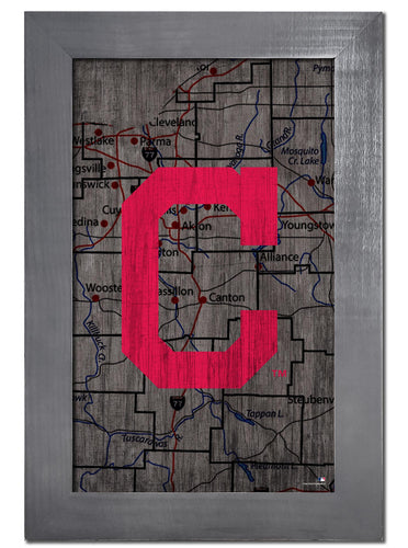 Wholesale MLB0985F-City Map 11x19 / M0985-Cleveland Indians