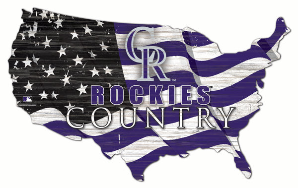 Wholesale MLB1001-USA Flag Cutout / M1001-Colorado Rockies