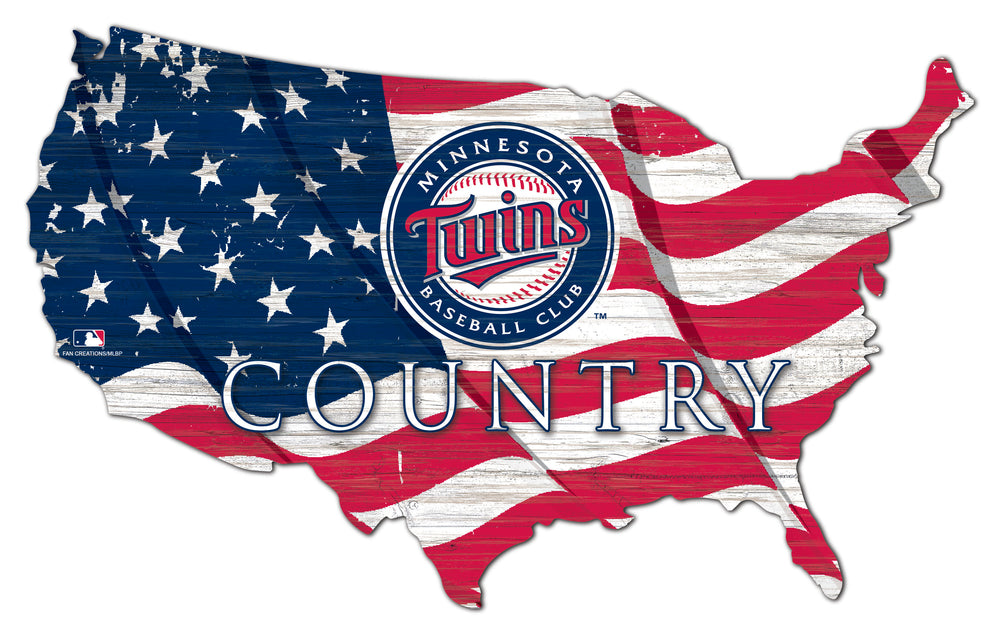 Wholesale MLB1001-USA Flag Cutout / M1001-Minnesota Twins