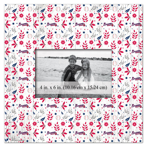 Wholesale MLB1004-Floral Pattern 10x10 Frame / M1004-Atlanta Braves