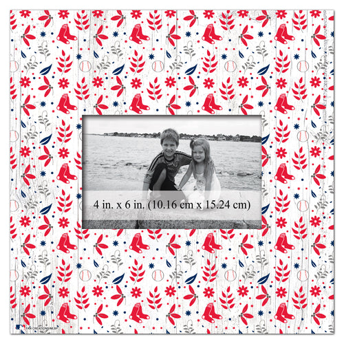 Wholesale MLB1004-Floral Pattern 10x10 Frame / M1004-Boston Red Sox