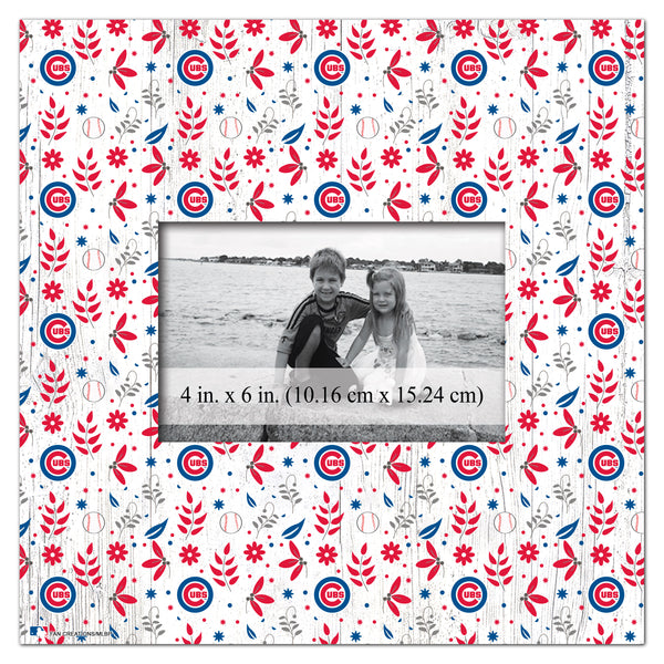 Wholesale MLB1004-Floral Pattern 10x10 Frame / M1004-Chicago Cubs