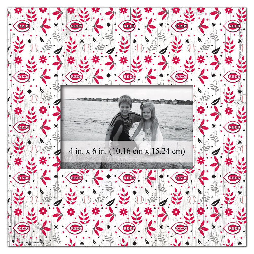 Wholesale MLB1004-Floral Pattern 10x10 Frame / M1004-Cincinnati Reds