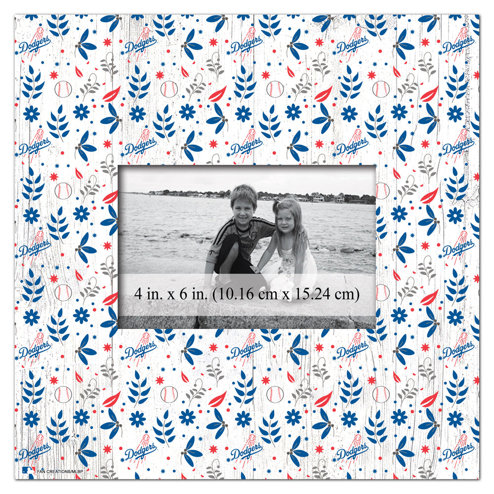 Wholesale MLB1004-Floral Pattern 10x10 Frame / M1004-Los Angeles Dodgers
