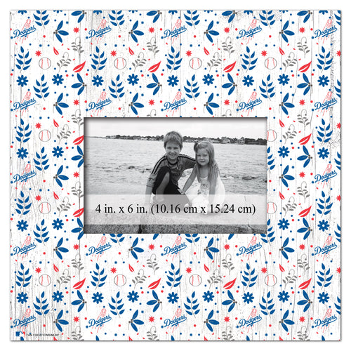 Wholesale MLB1004-Floral Pattern 10x10 Frame / M1004-Los Angeles Dodgers